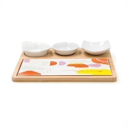 TABLA APERITIVO QUID KALEIDO 3 BOLES CERAMICA
